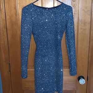Blue Sparkle Dress (Open-Back)